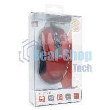 Мышь проводная Gembird MOP-400-R красный, 1000 dpi, USB, кнопки - 3