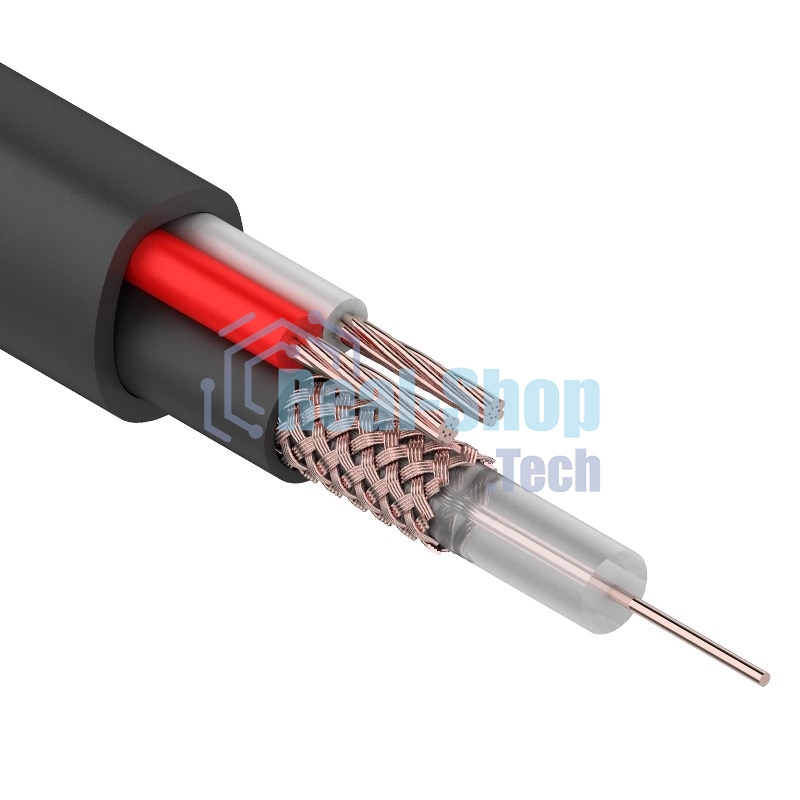 Кабель Rexant КВК-П-1,5+2x0,50 мм² (Cu/Cu) черный (бухта 200 м) 01-4013