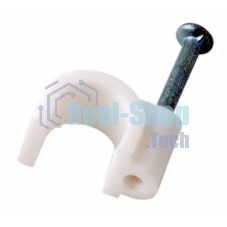 Крепеж кабеля круглый Rexant 6 мм, белый (упак. 50 шт)