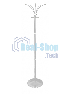 Вешалка напольная Бюрократ Класс-ТМ 116/WHITE белый основание круг наконечники черный крючки двойные для верхней одежды метал. (упак.:1шт)