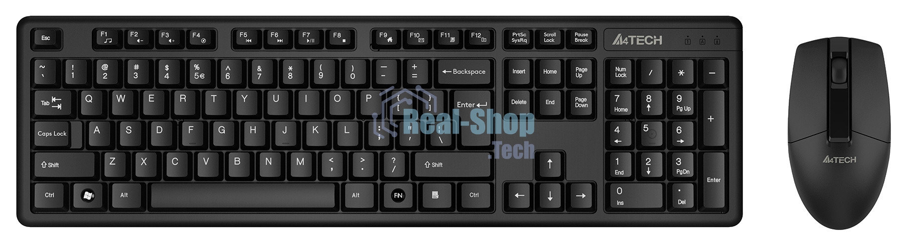 Комплект клавиатура + мышь A4Tech 3330N клав:черный мышь:черный USB беспроводная Multimedia