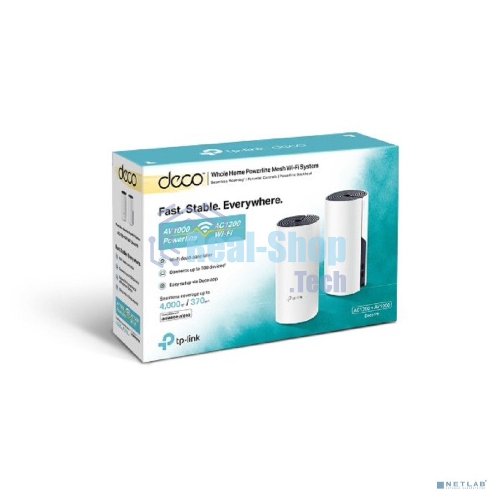 Бесшовный Mesh роутер TP-Link DECO P9 (2-PACK) AC1200 10/100/1000BASE-TX белый (упак.:2шт)