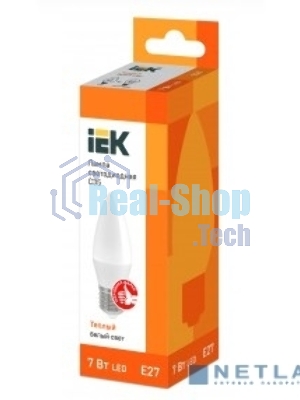 Лампа светодиодная IEK LLE-C35-7-230-30-E27 ECO C35 свеча 7Вт 230В 3000К E27
