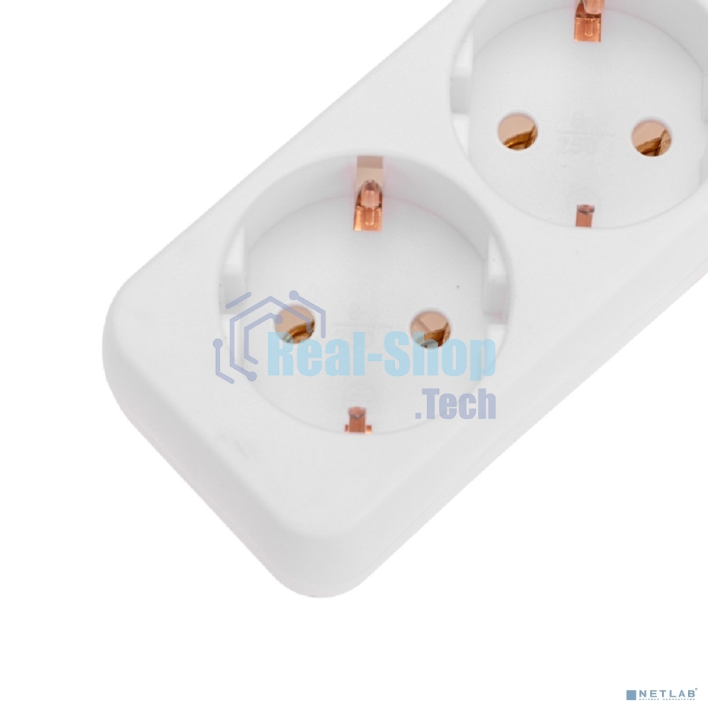 Удлинитель 5 гнезд, 5 м, 3х0,75 мм², с/з, белый PROconnect