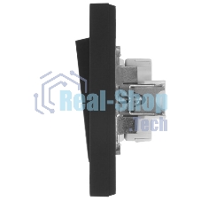 Выключатель 2-кл. СП AtlasDesign 10А IP20 (сх. 5) 10AX в сборе карбон SchE ATN001052