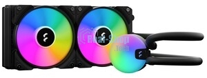 Система жидкостного охлаждения для ПК/Water Cooling System Fractal Design Lumen S24 V2 RGB (180W, 240mm, Black, ARGB/Fans: 2x120mm, 56CFM, 33.2dBA, 2000RPM/Pump height 67mm, 22dBA, 4000RPM, Rad thickness 27mm/S: 1851, 1700, 1200, 115X, 2011, 2066, AM5, AM4)