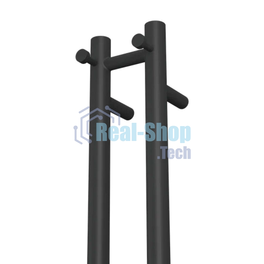 Полотенцесушитель дизайнерский электрический, BAU Stella Gun Grey 8х120, 2 коллектора, 2 крючка, тем