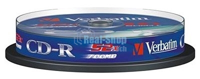 Диск CD-R Verbatim 700Mb 52x Cake Box (10шт) (43437)