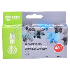 Картридж струйный Cactus CS-CLI481XXLC голубой (12мл) для Canon Pixma TR7540/TR8540/TS6140/TS8140 Картридж струйный Cactus CS-CLI481XXLC голубой (12мл) для Canon Pixma TR7540/TR8540/TS6140/TS8140