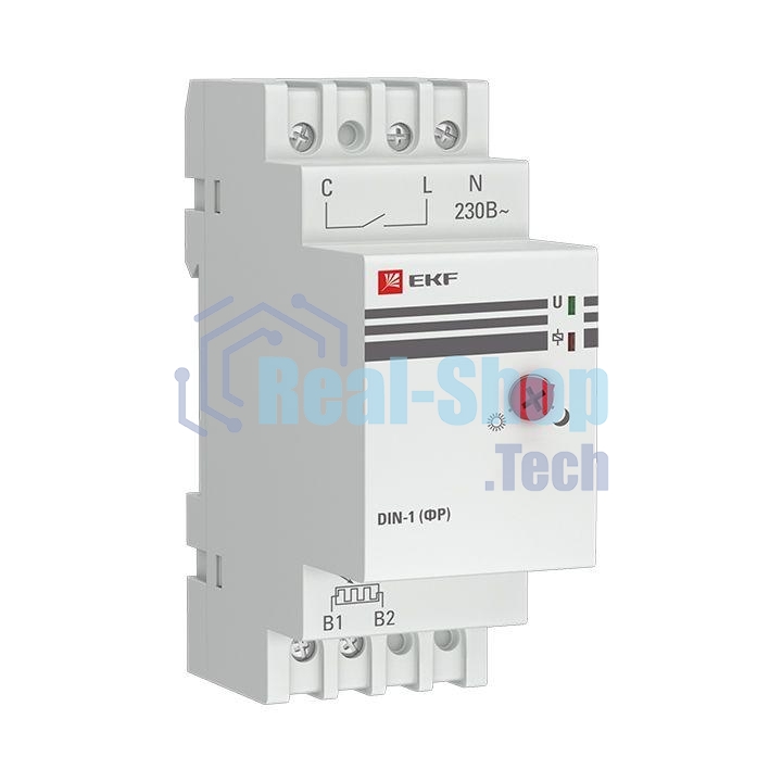 Фотореле с выносным датчиком DIN-1 (ФР) 2-100Лк 25А (3000Вт) EKF fr-din-1-25