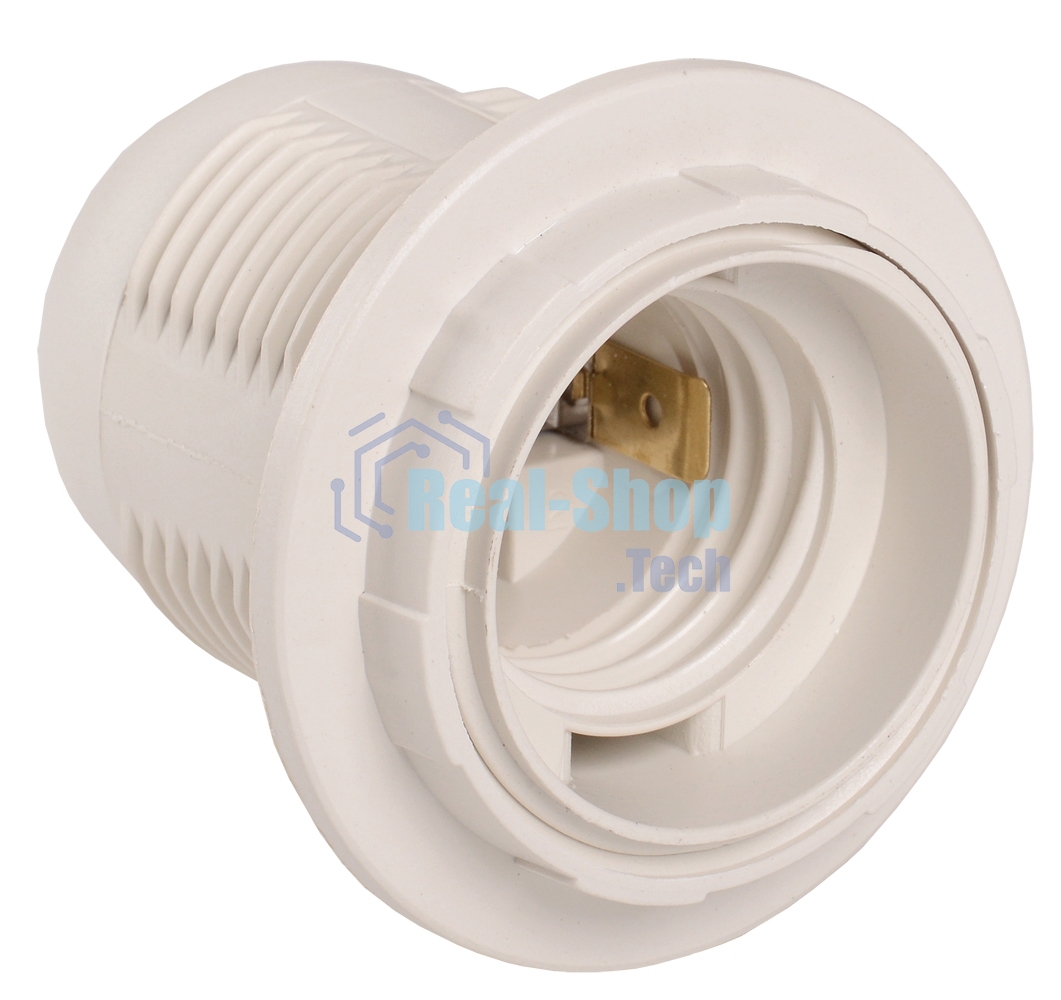 Патрон электрич. E27 Ппл27-04-К12 с кольцом пластик. бел. (инд. упак.) ИЭК EPP11-04-02-K01