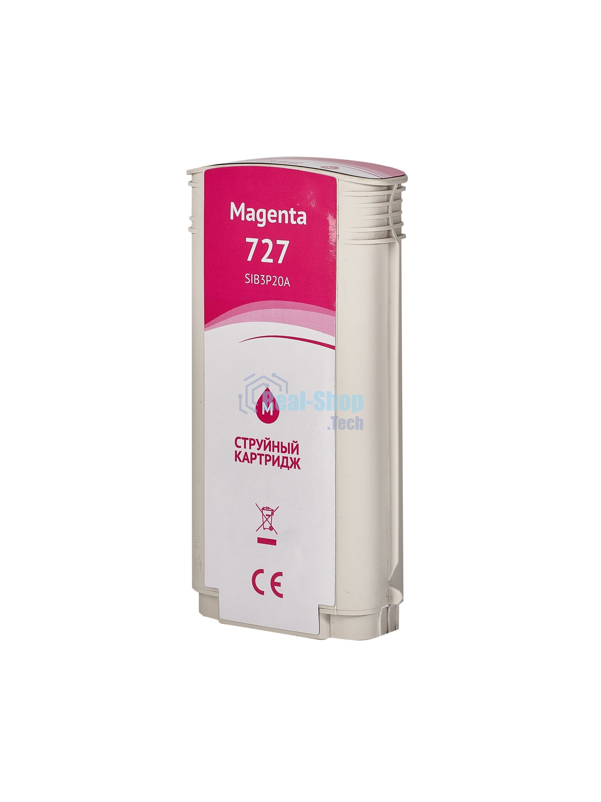Картридж струйный Sakura B3P20A (№727 Magenta) для HP, пурпурный, 130 мл.