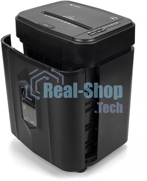 Шредер Heleos АП23-4 черный с автоподачей (секр.P-4) фрагменты 145лист. 23лтр. скрепки скобы пл.карты