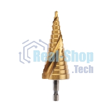 Сверло по металлу ступенчатое Kranz ТИТАН 4,0-32,0 мм 102 мм 65 HRC Р6М5 TiN