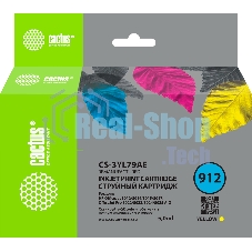 Картридж струйный Cactus CS-3YL79AE 912 желтый (5 мл) для HP OfficeJet 8010/8012/8013/8014/8015/8020/8025