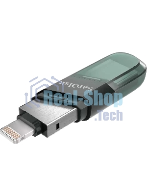 Флешка USB Sandisk IX90N iXpand Flip (SDIX90N-064G-GN6NN), 64Gb, USB 3.1/Lightning, R/W 150/70, зеленый/серебристый