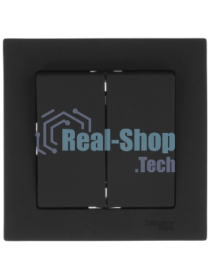 Выключатель 2-кл. СП AtlasDesign 10А IP20 (сх. 5) 10AX в сборе карбон SchE ATN001052
