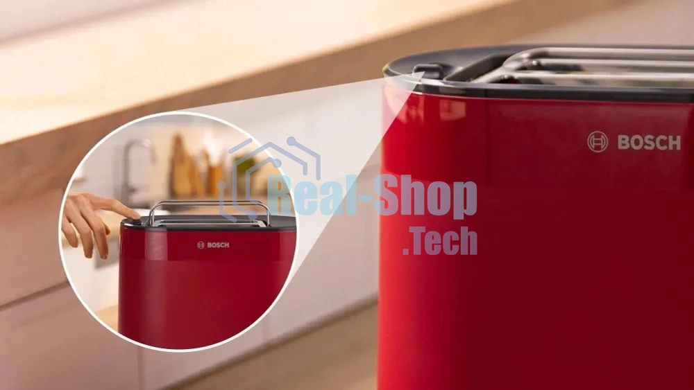 Тостер Bosch TAT2M124 красный, 950 Вт, 2 слота