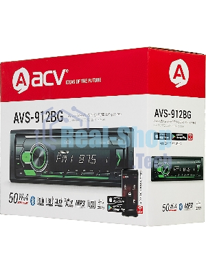 Автомагнитола ACV AVS-912BG, 1 DIN, Bluetooth, USB Type-A, AUX