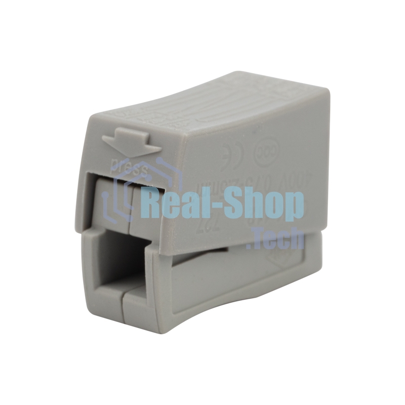 Строительно-монтажная клемма Rexant СМК 224 для светильника на 2 проводника 1.0-2.5/0.5-2.5 мм², белая (5 шт./уп.)