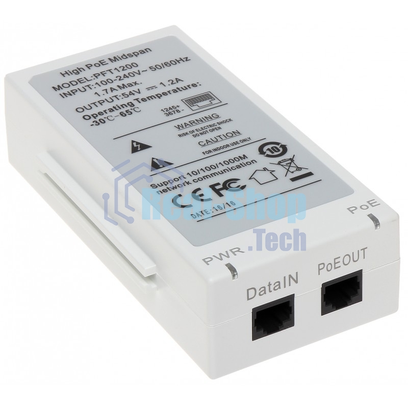 Инжектор POE Dahua DH-PFT1200 (упак.:1шт)