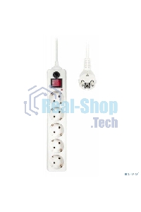 Сетевой фильтр Buro 500SH-5-W 5 м (5 розеток) белый (коробка)