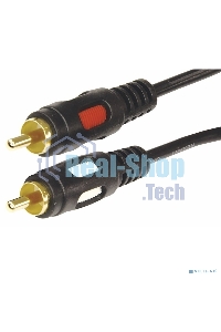 Шнур Rexant 2 RCA - 2 RCA, длина 5 м етров, черный (GOLD)
