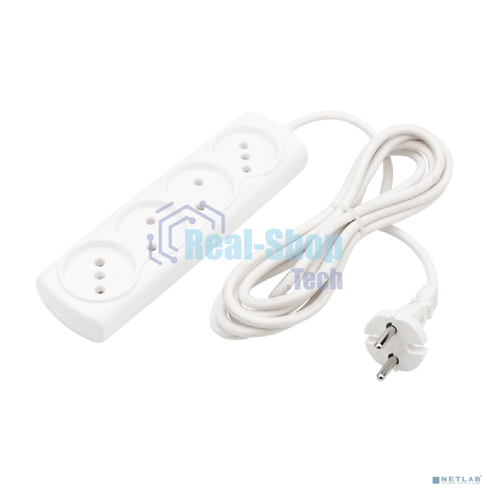 Удлинитель PROconnect OPTIMA 4 гнезда, 3 м, 2х0.75 мм², б/з, белый