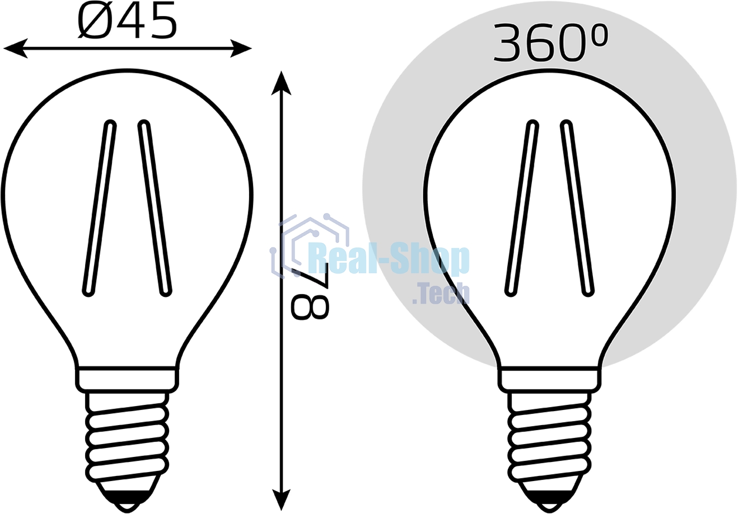 Лампа светодиодная Filament Шар E14 7Вт 2700К Gauss 105801107