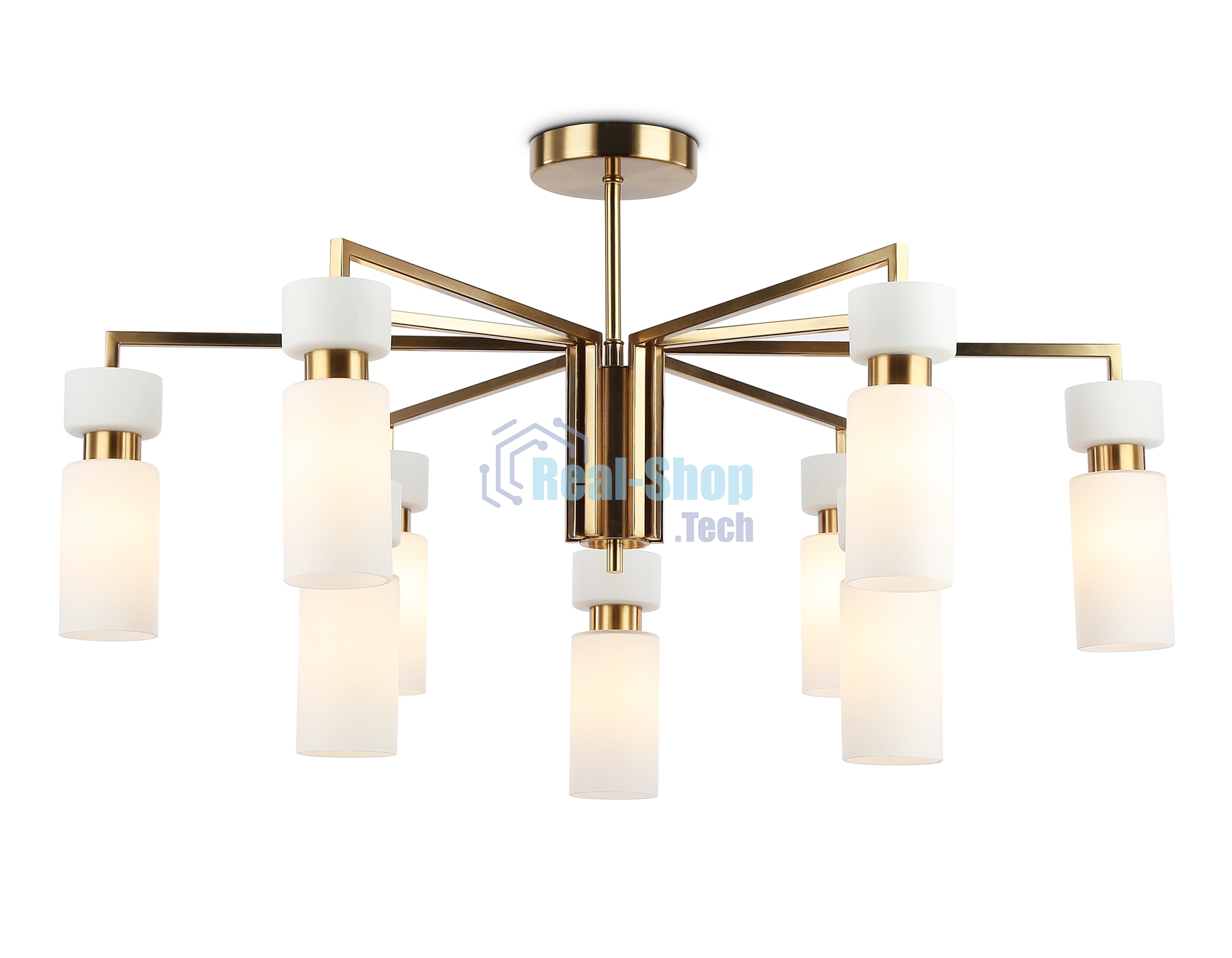 Люстра Ambrella light LH56128/9 BS/FR латунь/белый матовый E14*9 max 40W D765*440