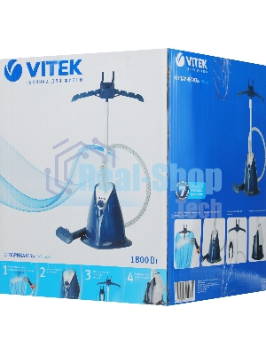 Отпариватель Vitek VT-2437 синий, 1800 Вт, 46 г/мин, 1700 мл