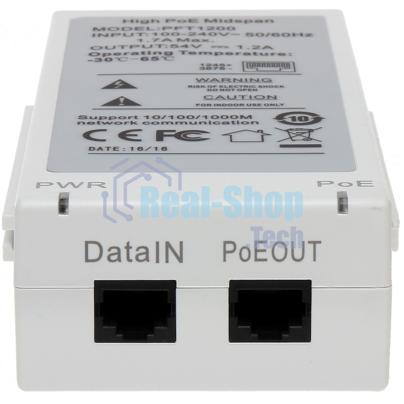 Инжектор POE Dahua DH-PFT1200 (упак.:1шт)