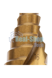 Сверло по металлу ступенчатое Kranz ТИТАН 4,0-32,0 мм 102 мм 65 HRC Р6М5 TiN