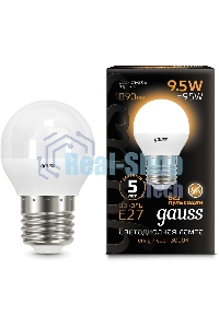 Лампа светодиодная Gauss LED Шар E27 9.5W 890lm 3000K 1/10/50
