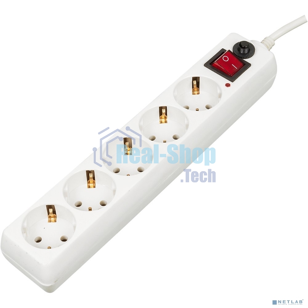 Сетевой фильтр Buro 500SH-5-W 5 м (5 розеток) белый (коробка)