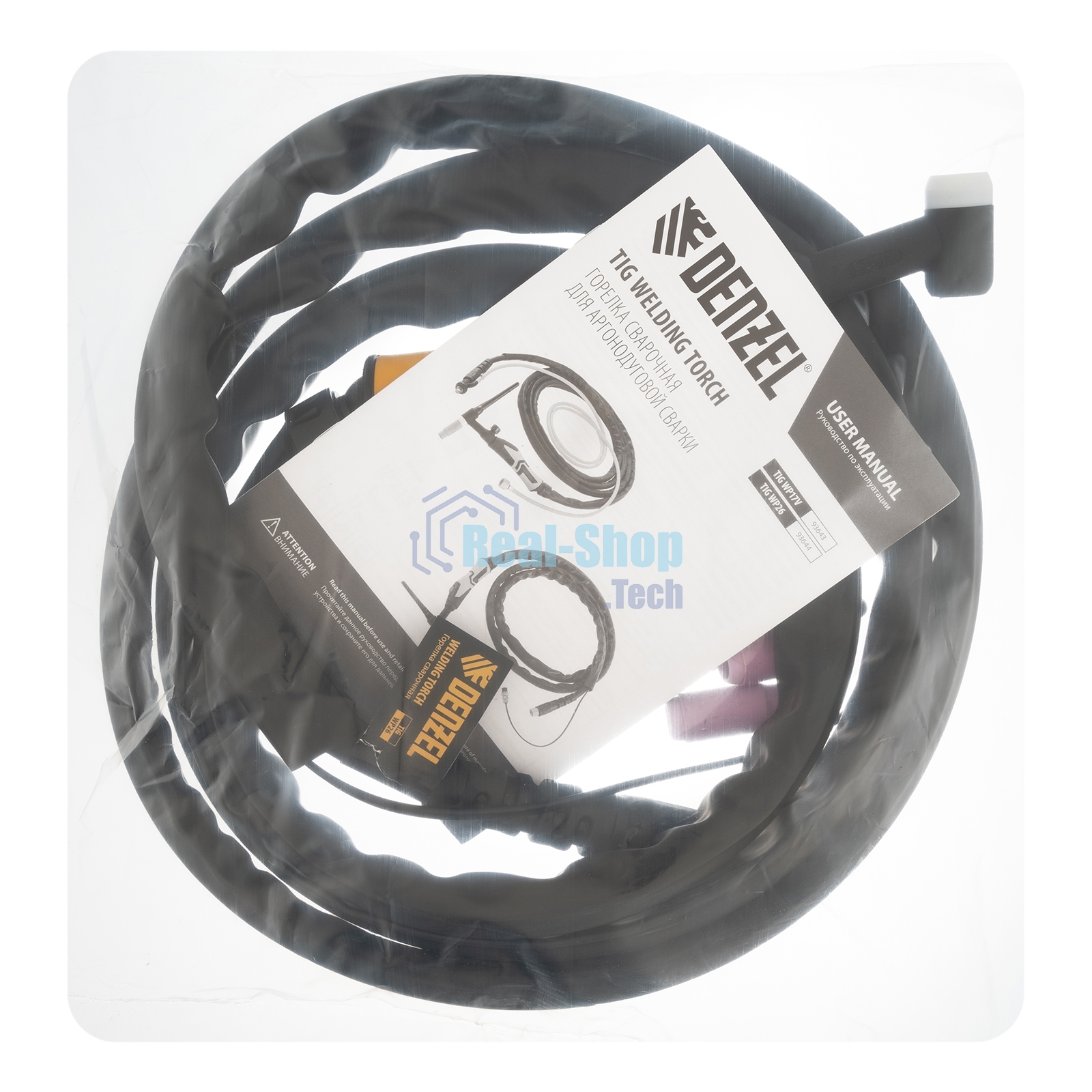 Горелка сварочная Denzel TIG WP26, разъем 2 пина, 3 метра