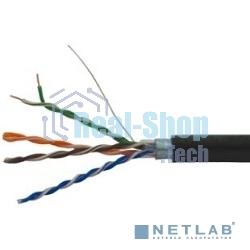 Кабель витая пара F/UTP cat.5e 4х2х24AWG solid CU PE Outdoor Standard черный