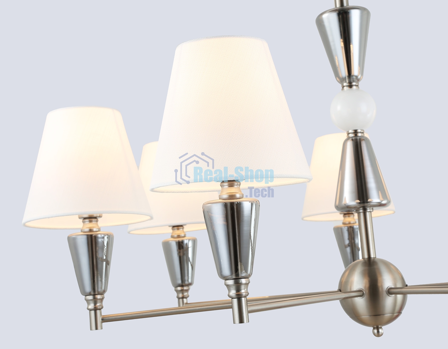 Люстра Ambrella light LH75256/7 SN/FR сатин никель/белый матовый E14*7 max 40W D860*520