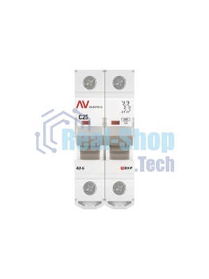 Выключатель автоматический Averes AV-6 2P 25A (C) 6kA