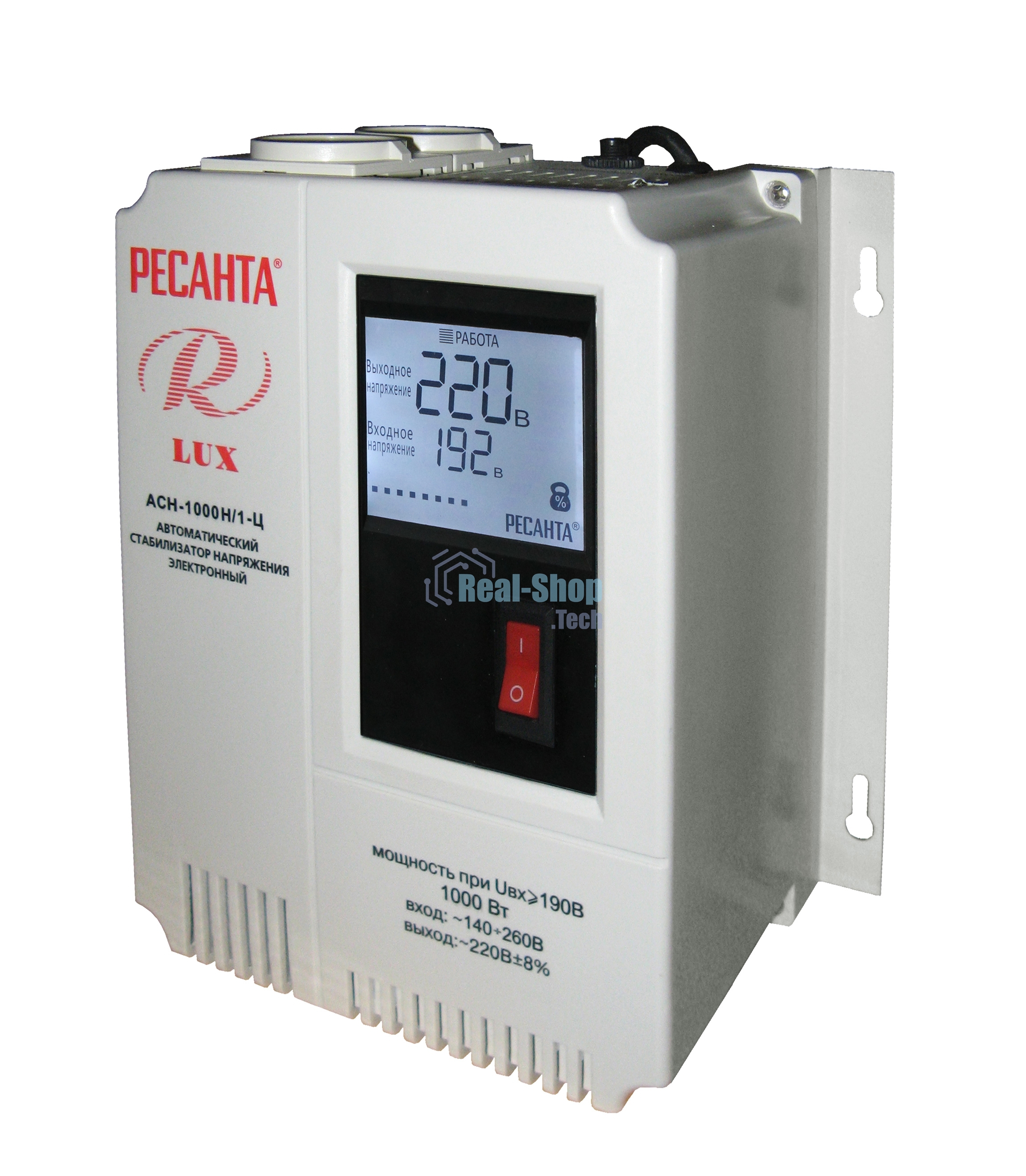 Стабилизатор напряжения Ресанта АСН-1000Н/1-Ц электронный однофазный серый
