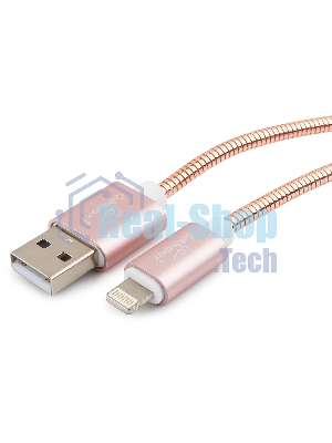 Кабель Cablexpert для Apple CC-G-APUSB02Cu-1M, AM/Lightning, серия Gold, длина 1м, золото, блистер