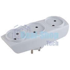 Бытовые удлинители ЭРА SP-3-W белый Тройник 3 гн, без заземл.