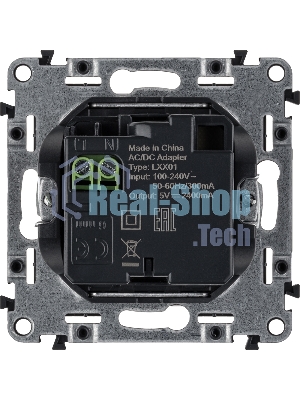 Механизм розетки USB 2-м Valena Life 240В/5В 1500мА с лицевой панелью бел. Leg 753412