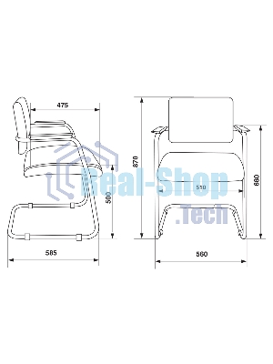 Кресло компьютерное Бюрократ CH-271N-V/BLACK черный Leather Black искусственная кожа