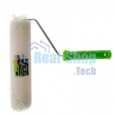 Валик с натуральным мехом Сибртех, с ручкой, 250 мм, ворс 12 мм, D 48 мм, D ручки 6 мм