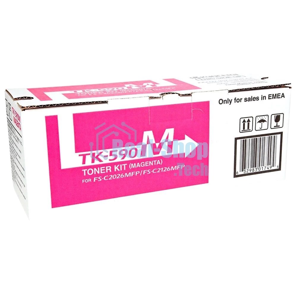 Картридж лазерный Kyocera TK-590M (1T02KVBNL0 пурпурный для FS-C2026MFP/C2126MFP/C2526MFP/C2626MFP/C5250DN, P6026CDN/P6526CDN 5000 стр.