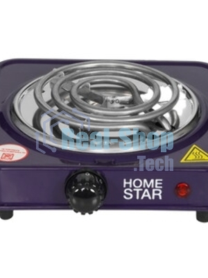 Плита настольная электрическая Homestar HS-1103 сапфир, 1 кВт, ТЭН, конфорки - 1, эмаль, поворотные переключатели