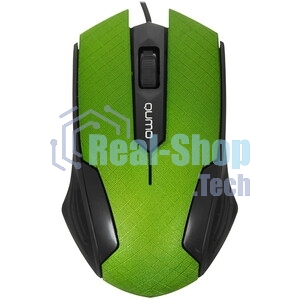 Мышь проводная Qumo Office M14 зеленый, 1000 dpi, USB, кнопки - 3