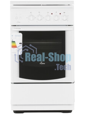 Плита комбинированная Flama RK 23-121 W белый, конфорок 3 газовых и 1 электрическая, духовка 50 л, 50 см x 85 см x 60 см