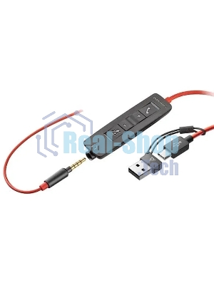Гарнитура Plantronics Poly Blackwire 3225 чёрный, проводная, USB